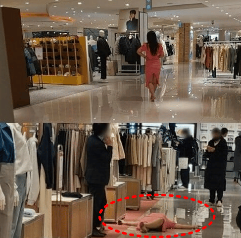 “맨발로 누운 여성, 박살난 매장” 서울 한복판 백화점에서 일어난 충격적인 사연은?